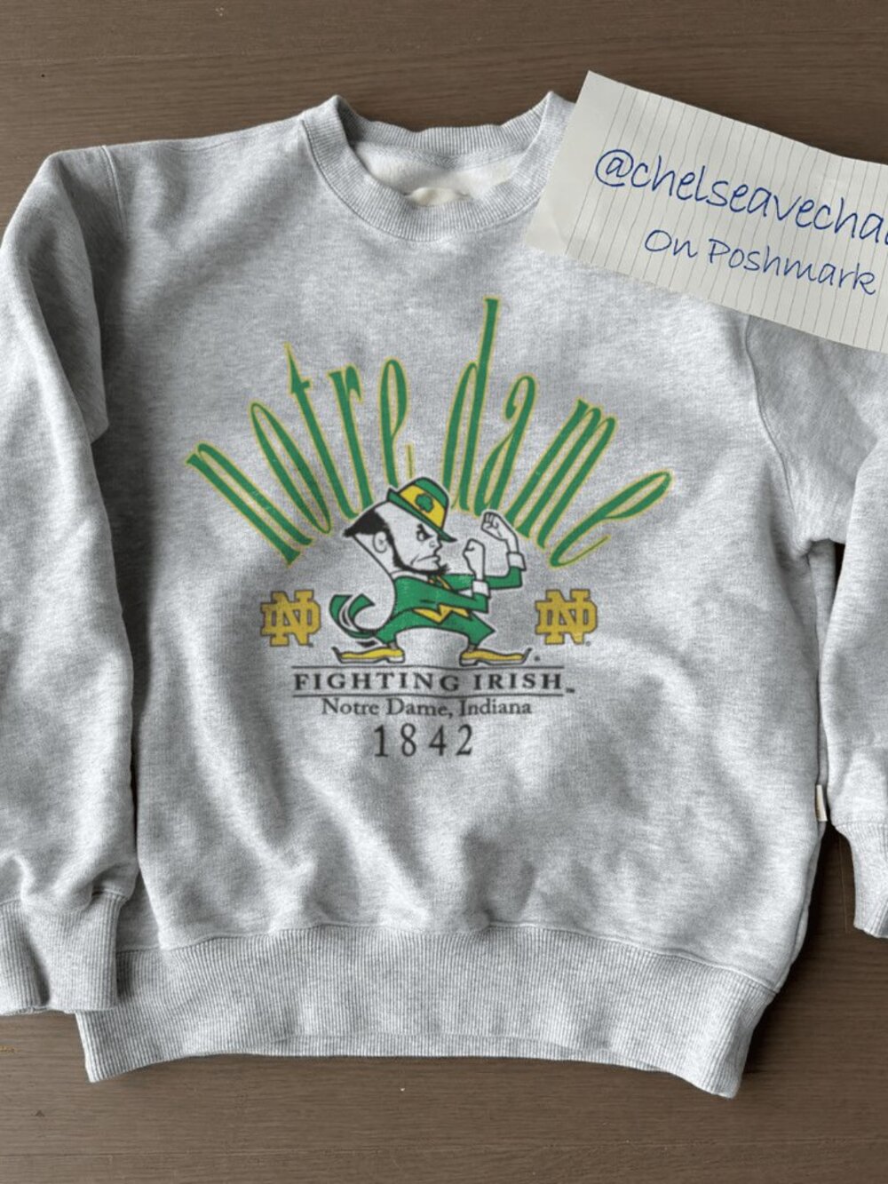 Vintage University of Notre Dame Fighting Irish Football Sweatshirt, NCAA Shirt
